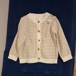 First Impressions Cream & Tan Striped Knit Cardigan for Kids